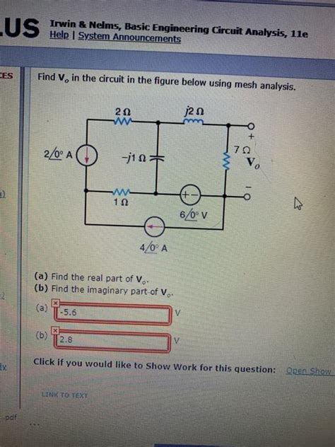 Solved LUS Irwin Nelms Basic Engineering Circuit Chegg