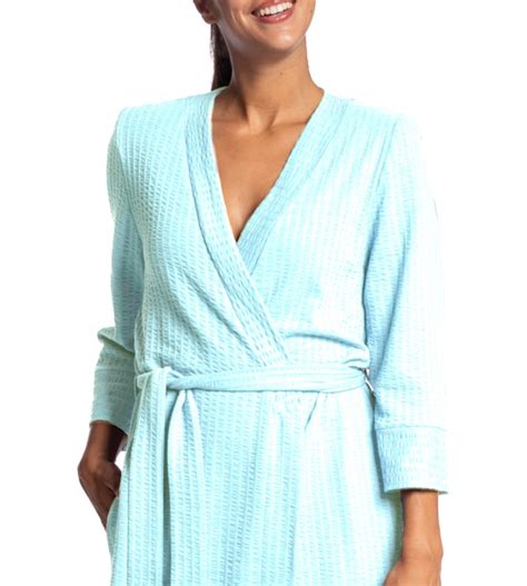 Robe De Chambre Nid D Abeille Turquoise Egatex Lingerie Sipp