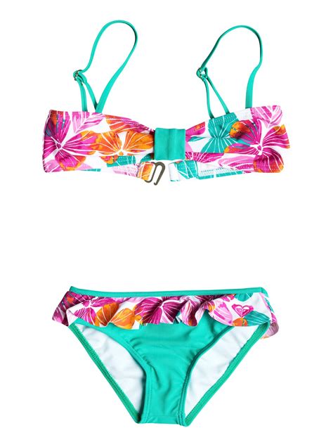 Girl S Floral Bandeau Bikini Set Rrf Roxy