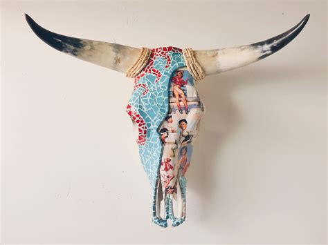 Pin On Mosaic Longhorn Cow Skulls Wall Art Of The Earth Boutique