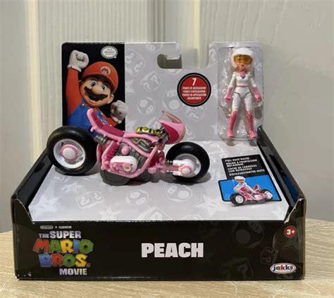 PRINCESS PEACH SUPER Mario Bros Movie 2023 Moto Con Figura 2 5 Pull