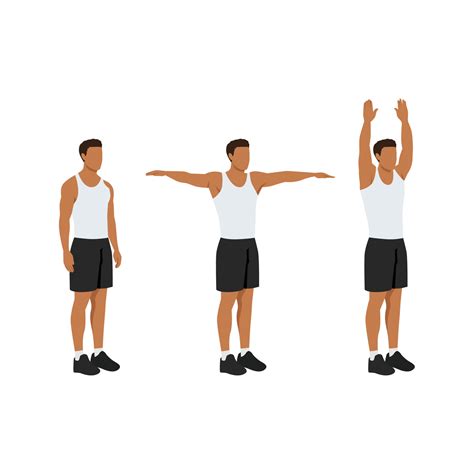 Man Doing Double Arm Side Or Lateral Raises To Overhead Extension Exercise 23166862 Vector Art