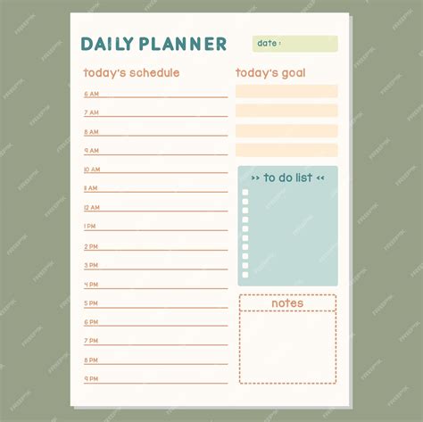 Premium Vector | Daily planner journal bullet template