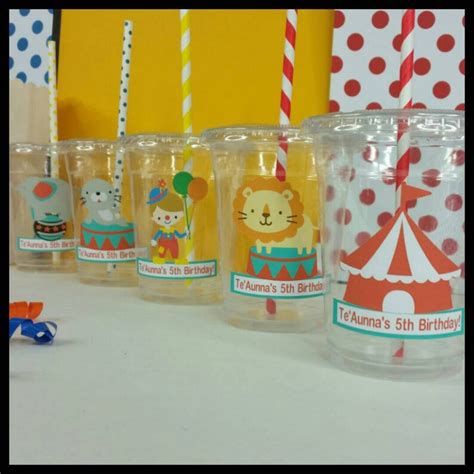 Personalized Circuscarnival Themed Party Cups With Lids And Etsy