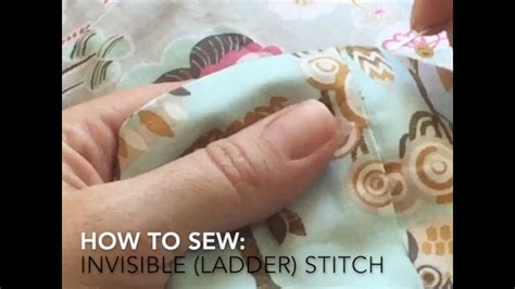 How To Sew An Invisible Ladder Stitch Youtube