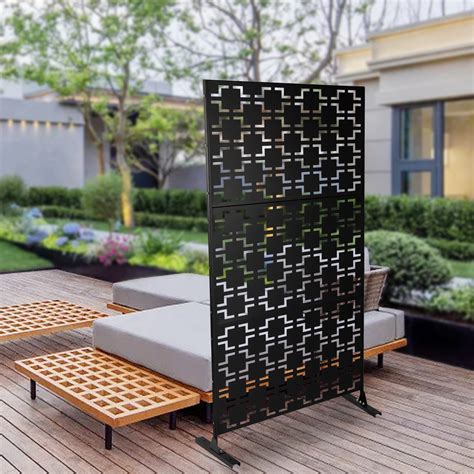 Miumaeov Outdoor Privacy Screens Decorative Privacy Screen With Stand