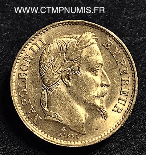 20 FRANCS OR NAPOLEON III TETE LAUREE 1870 A PARIS TTB CTMP NUMIS