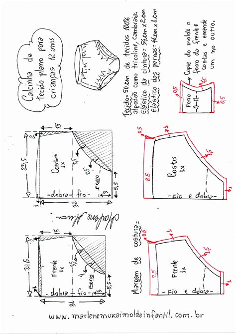 Calcinha Para Tecido Plano Diy Marlene Mukai Molde Infantil