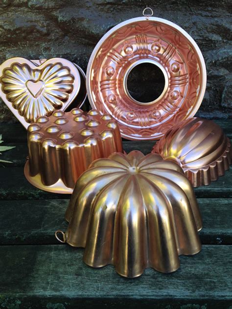 Set Of 5 Vintage Copper Molds Useable Wall Hangings Kitchen Etsy