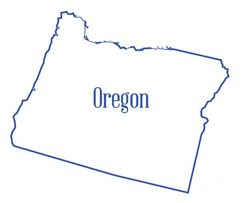 Oregon Outline Map Digital Art by Bigalbaloo Stock