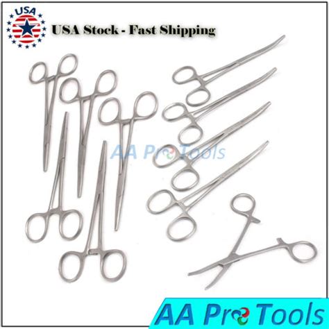 10 Pcs Mosquito Hemostat Locking Forceps 5 Straight Curved Surgical