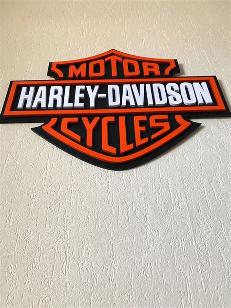 Harley Davidson Wooden Sign 3d Logo T Etsy