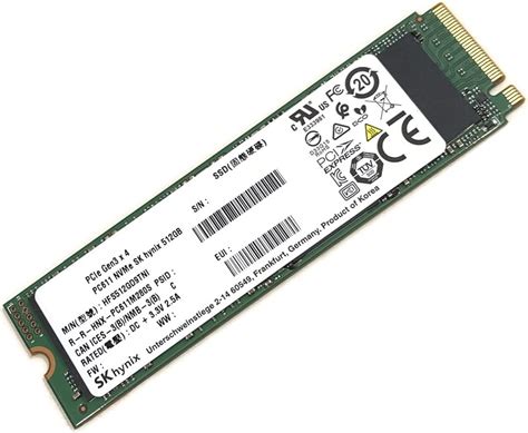 SK Hynix SSD 512GB PC611 M 2 2280 80mm NVMe PCIe Gen3 X4 HFS512GD9TNI