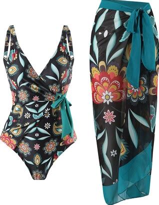 TEPTDirio Women S National Sexy Swimsuit Bikini Belted Swimsuit Blouse Set Blue High Waisted