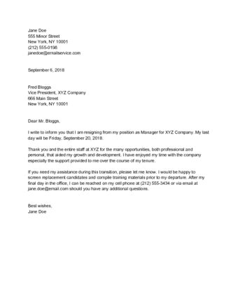 Resignation Letter 1 Week Notice For Your Needs Letter Template