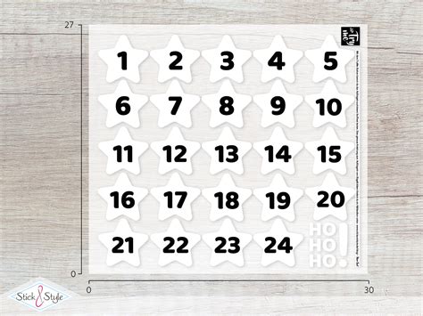 Bügelbilder Set Adventskalender Sterne Stick und Style