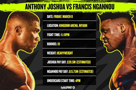 Joshua Vs Ngannou When Do The Heavyweights Enter The Ring For