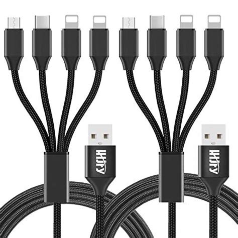 4 In 1 Multi Charging Cable [2pack 6 6ft ] Multiple Charger Cord Usb To