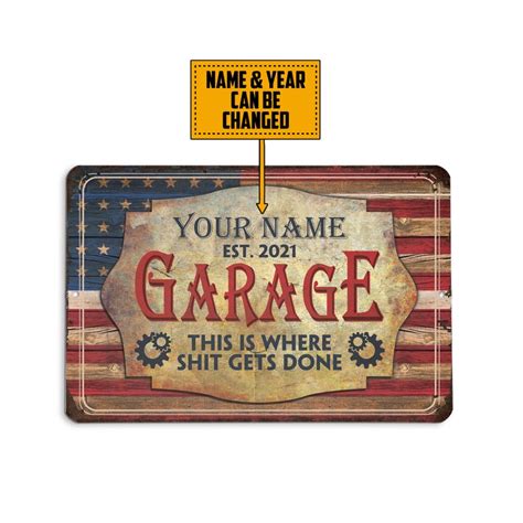 Garage Metal Sign Mechanic Workshop Sign Rustic American - Etsy