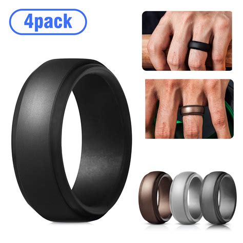 4pack Silicone Wedding Rings For Men Tsv Breathable Mens Rubber Wedding Bands Size 1110