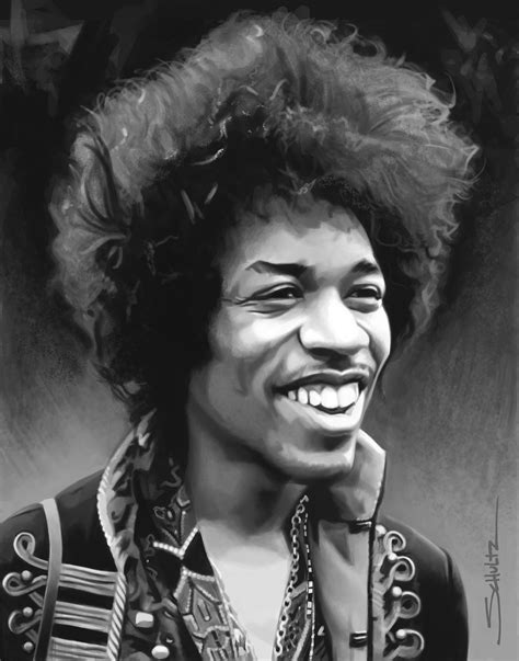 Jimi Hendrix Black And White Portrait