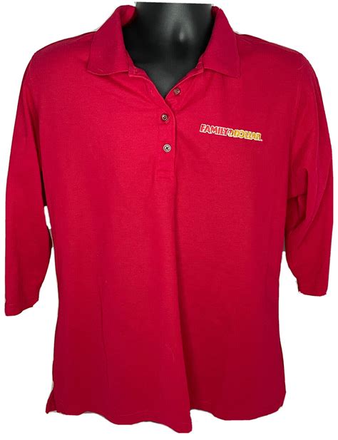 FAMILY DOLLAR STORE EMPLOYEE 3/4 SLEEVE RED POLO SHIR… - Gem
