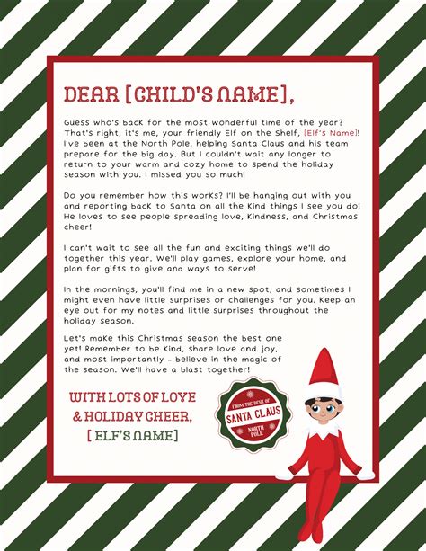 Printable Editable Elf On The Shelf Letter - FREE Printable