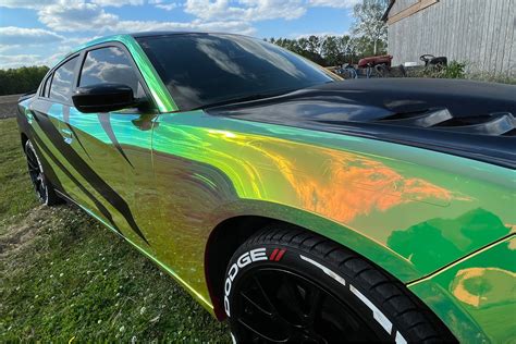 Vicrez® Vzv10102 3 45 X 3 Chrome Green Chameleon Vinyl Car Wrap Film