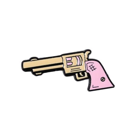 Pink Gun 3 Cartoon Comic Character Enamel Pins