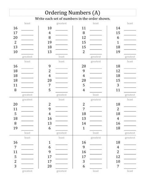 Number 1-20 Worksheets | Activity Shelter