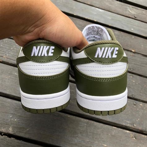 Dunk low olive green dead stock Size woman’s 10 - Depop