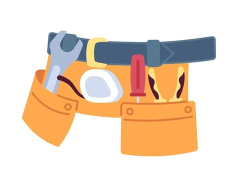 Premium Vector Tools Belt On Waist 2d Cartoon Object Carpenter