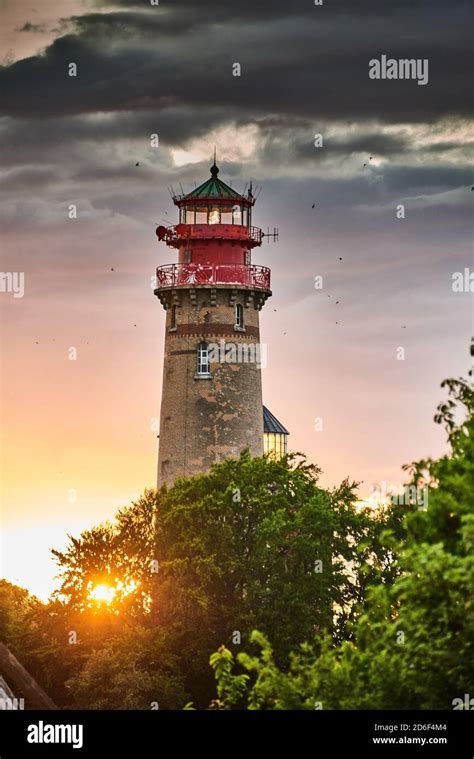 Drone View Of Lighthouses In Sunset From Northern Part Of Island Of