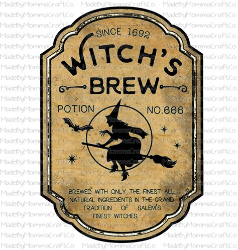 Halloween Witches Brew Potion Label Cheat Clear Waterslide™ Or White C Made By Momma Waterslides