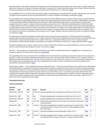 Injectable Drugs Compatibility Information Of Paclitaxel PDF