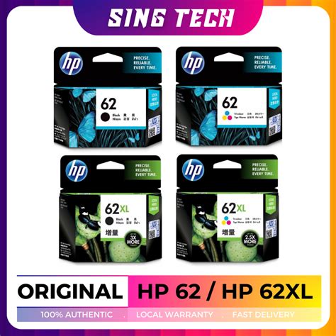 [original] Hp 62 Hp 62xl Black Tri Color Ink Cartridge Shopee Singapore