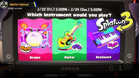 Splatoon 3 Splatfest Announcement Drums Vs Guitar Vs Keyboard YouTube