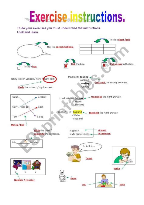 Exercises Instructions Esl Worksheet By Reb77