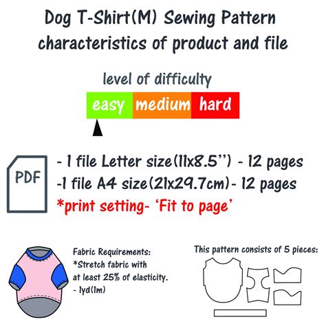 Medium Dog T-shirt Sewing Pattern DIY Dog Tee Shirt Pattern - Etsy