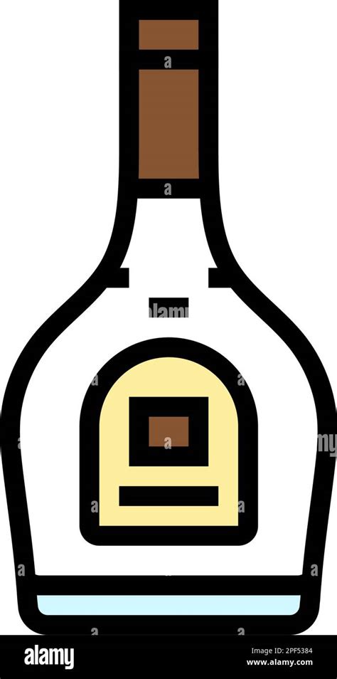 brandy glass bottle color icon vector illustration Stock Vector Image ...