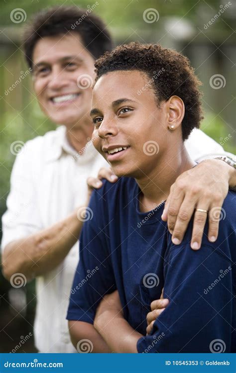 Interracial Father And Son Stock Image Image Of Father 10545353