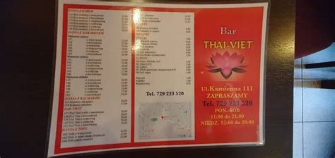 Menu At Thai Viet Restaurant Wroc Aw Kamienna