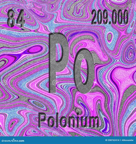 Polonium Po Chemical Element Of Periodic Table Isolated On White Background Metallic Symbol Of