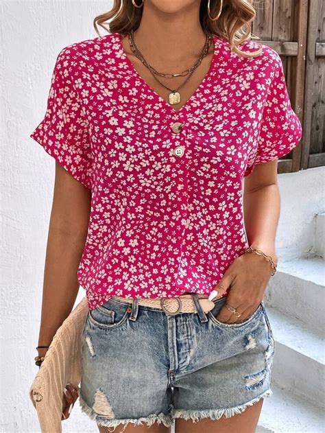 EMERY ROSE Blusa impressão floral dits manga de asa de morcego