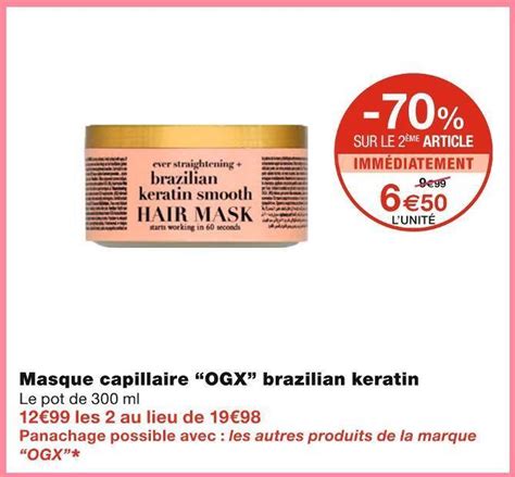 Promo Ogx Masque Capillairemasque Capillaire Brazilian Keratin Chez