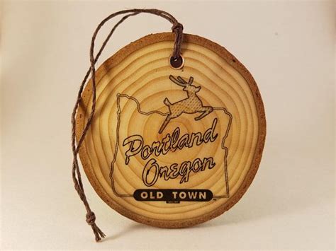 Portland Stag Crosscut Wooden Ornament Wooden Ornaments Wooden