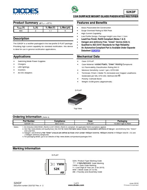 S Kdf Diodes Rectifier Hoja De Datos Ficha T Cnica Distribuidor