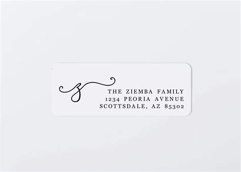 Address Label Template - Printable Envelope Label, Avery 1 x 2-5/8 Initial Monogram for Wedding ...