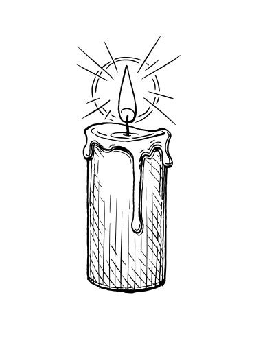 Ink Sketch Burning Candle Royalty Free Vector Image