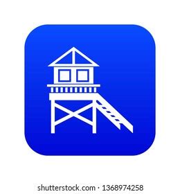 Wooden Stilt House Icon Simple Style Stock Vector Royalty Free